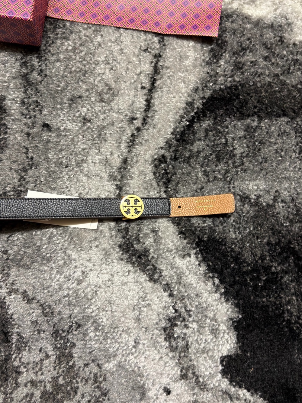 Tory Burch Black And Gold Miller Reversible Belt Size 90 - Picture 4 of 4